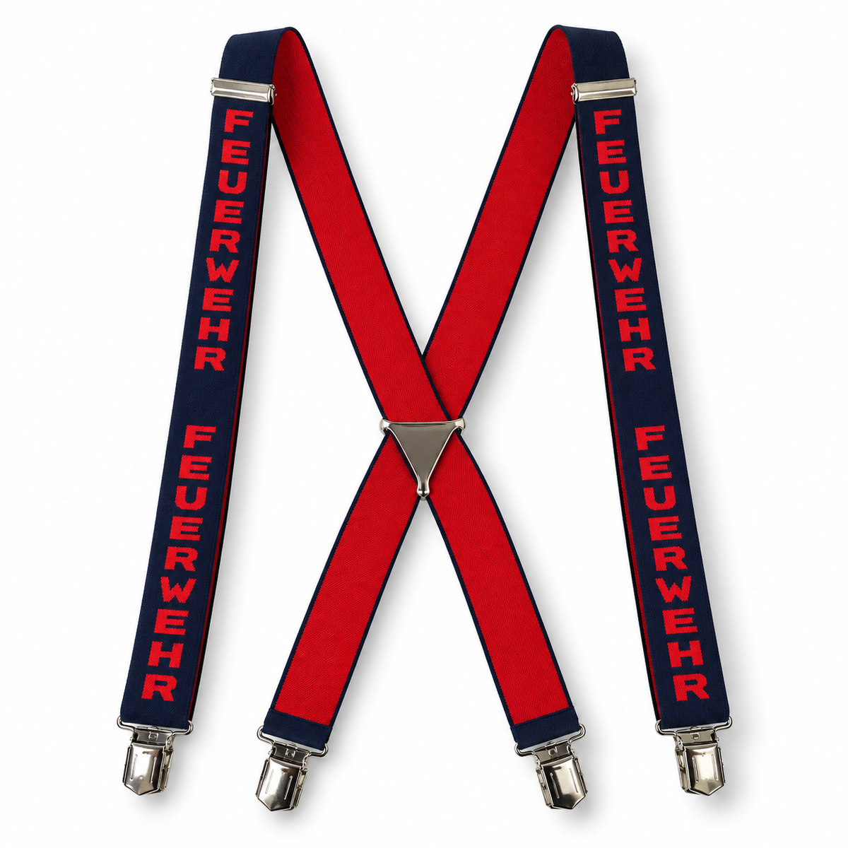 Feuerwehr-Hosenträger Marineblau Rot – alternative Gesamtansicht