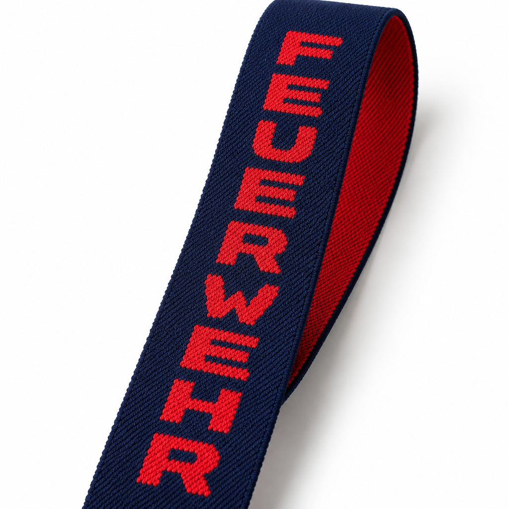 Feuerwehr-Hosenträger – Detail Schriftzug FEUERWEHR