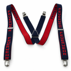Feuerwehr-Hosenträger Marineblau Rot – Rückansicht