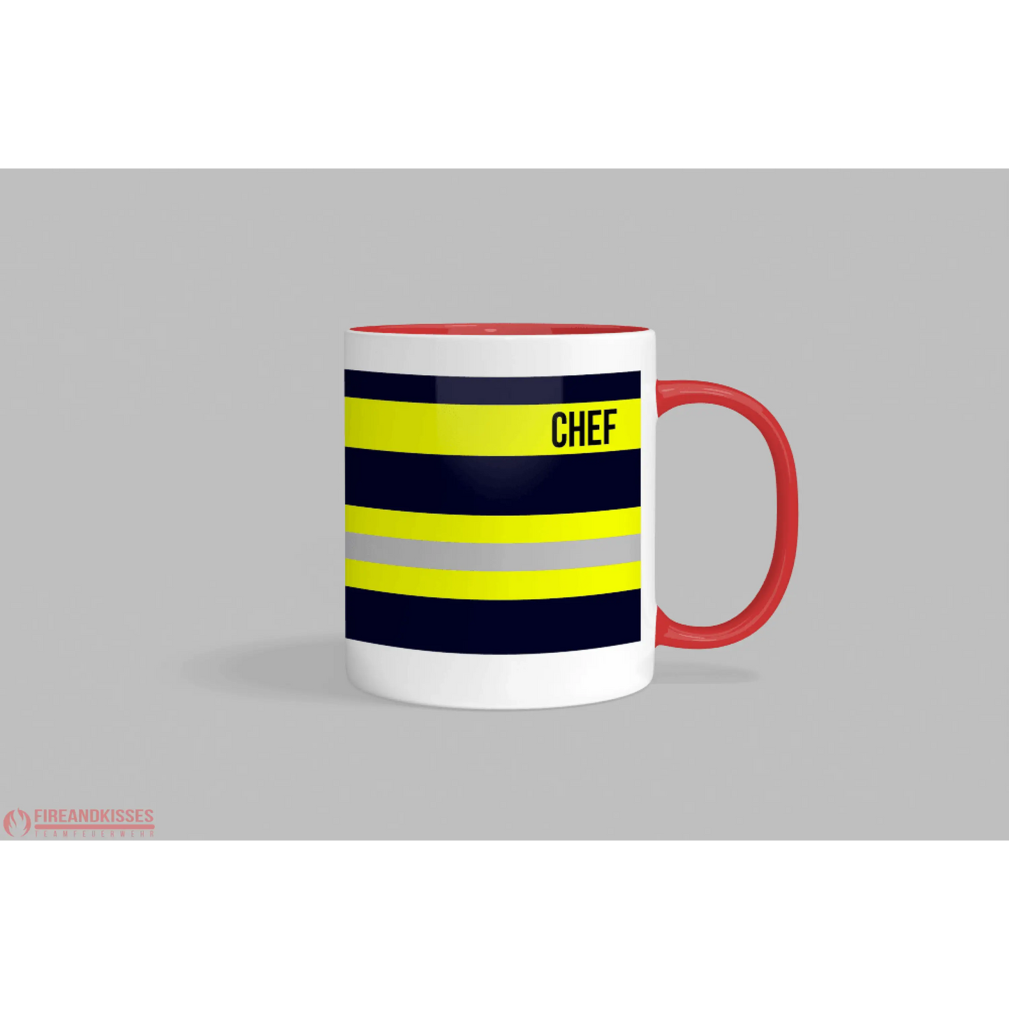Fireandkisses feuerwehr-tasse „chef“ - roter rand & henkel - tasse feuerwehr-tasse „chef“ - fireandkisses.de