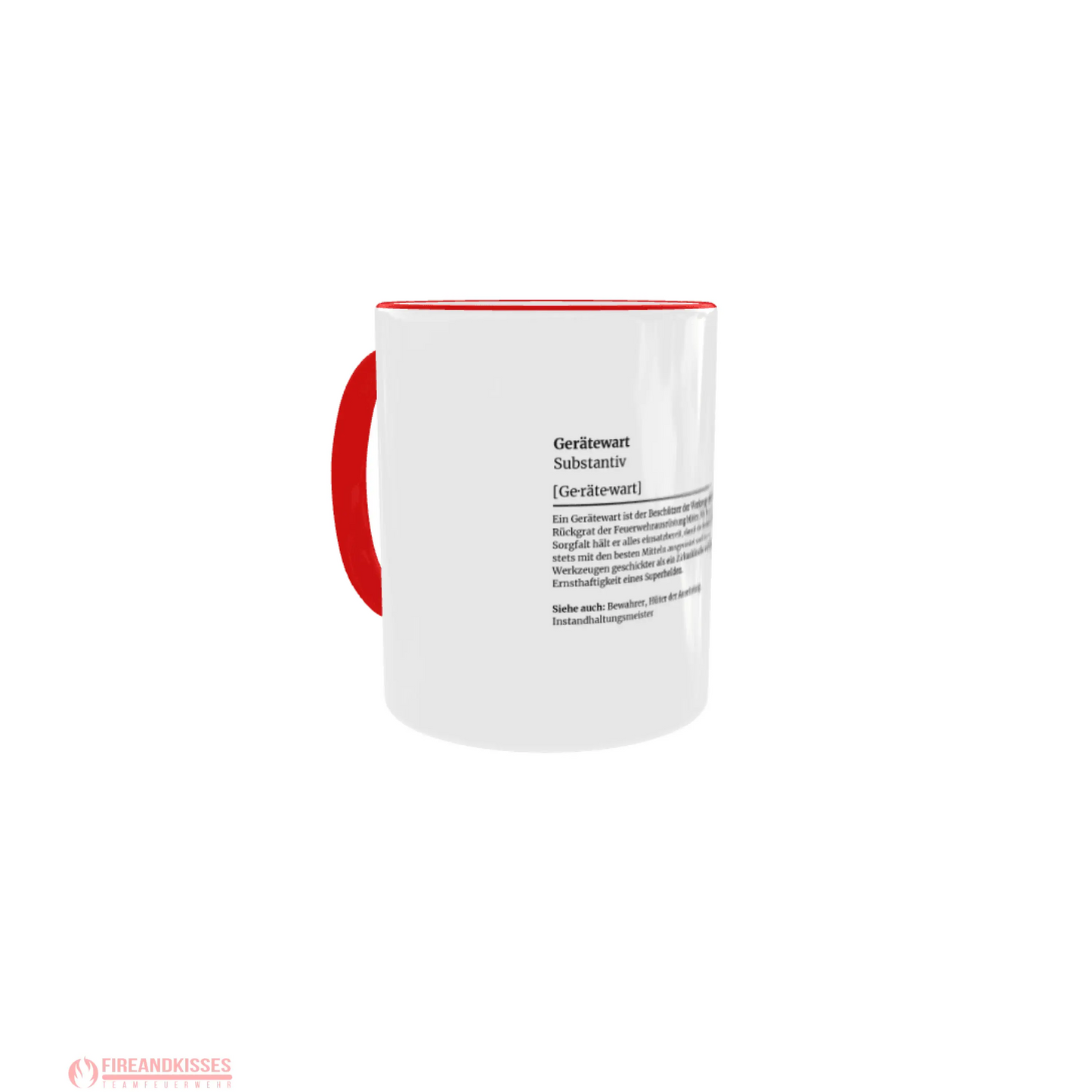 Fireandkisses feuerwehr-tasse „definition gerätewart“ - roter rand & henkel - tasse feuerwehr-tasse „definition