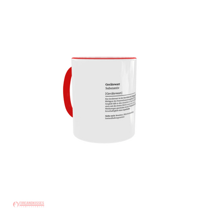 Fireandkisses feuerwehr-tasse „definition gerätewart“ - roter rand & henkel - tasse feuerwehr-tasse „definition