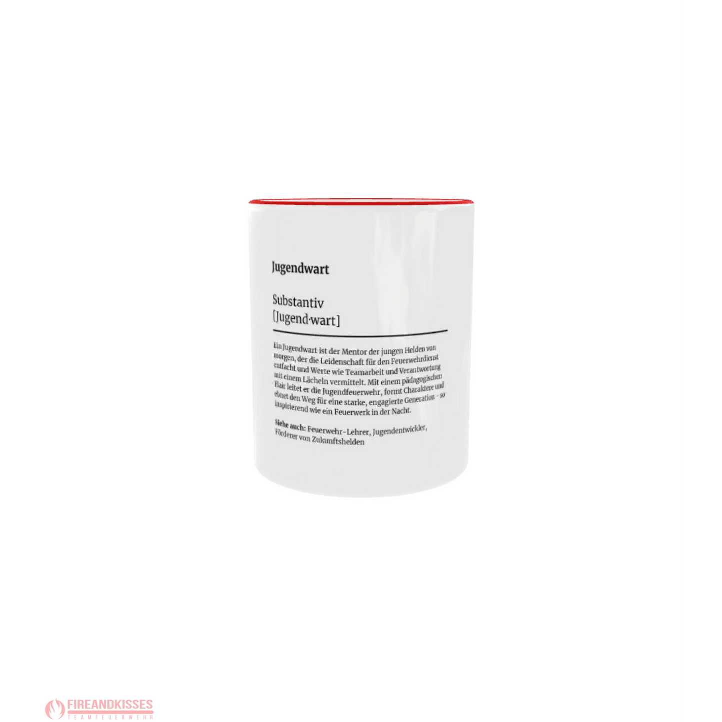 Fireandkisses feuerwehr-tasse „definition jugendwart“ - roter rand & henkel - tasse feuerwehr-tasse „definition