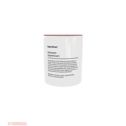 Fireandkisses feuerwehr-tasse „definition jugendwart“ - roter rand & henkel - tasse feuerwehr-tasse „definition