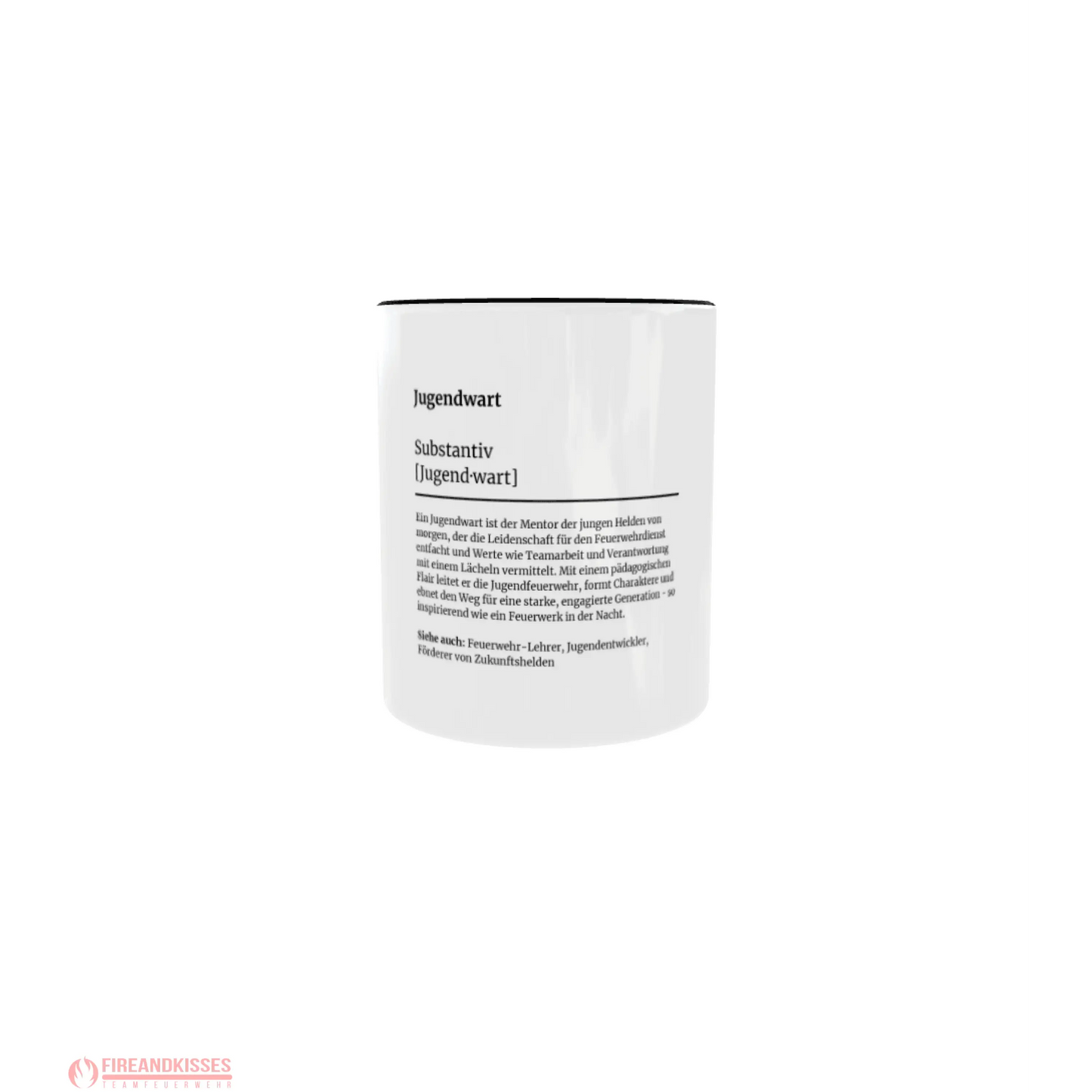 Fireandkisses feuerwehr-tasse „definition jugendwart“ - schwarzer rand & henkel - tasse feuerwehr-tasse „definition