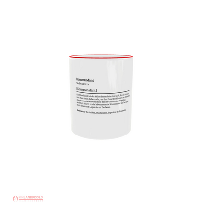 Fireandkisses feuerwehr-tasse „definition kommandant“ - roter rand & henkel - tasse feuerwehr-tasse „definition