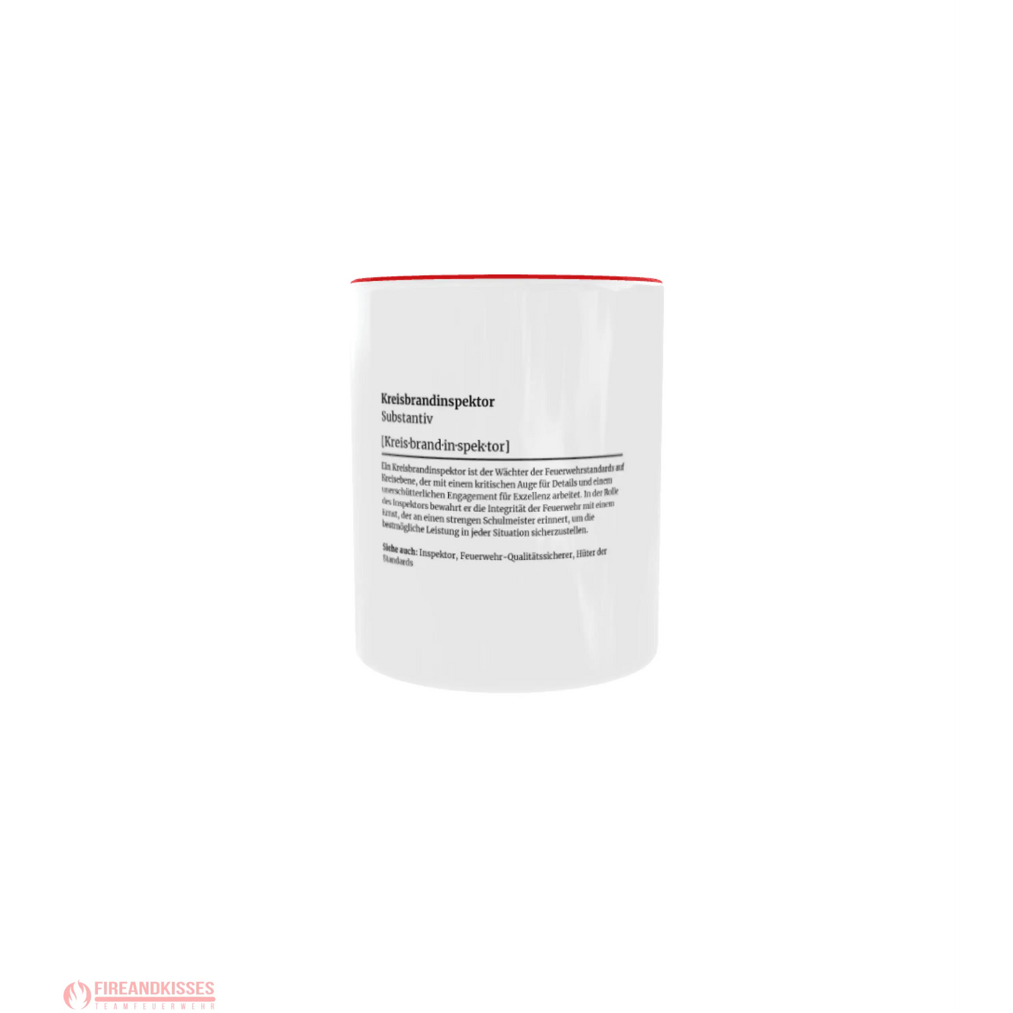 Fireandkisses feuerwehr-tasse „definition kreisbrandinspektor“ - roter rand & henkel - tasse feuerwehr-tasse „definition
