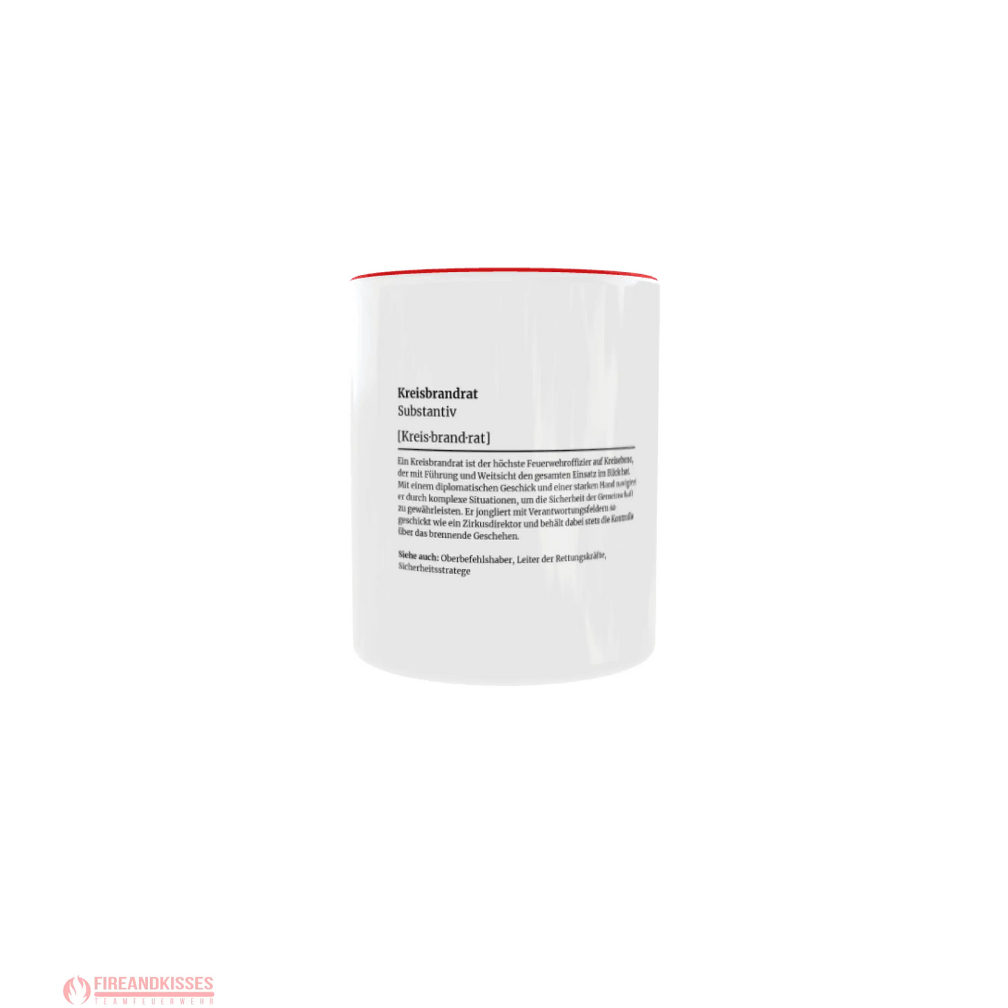 Fireandkisses feuerwehr-tasse „definition kreisbrandrat“ - roter rand & henkel - tasse feuerwehr-tasse „definition