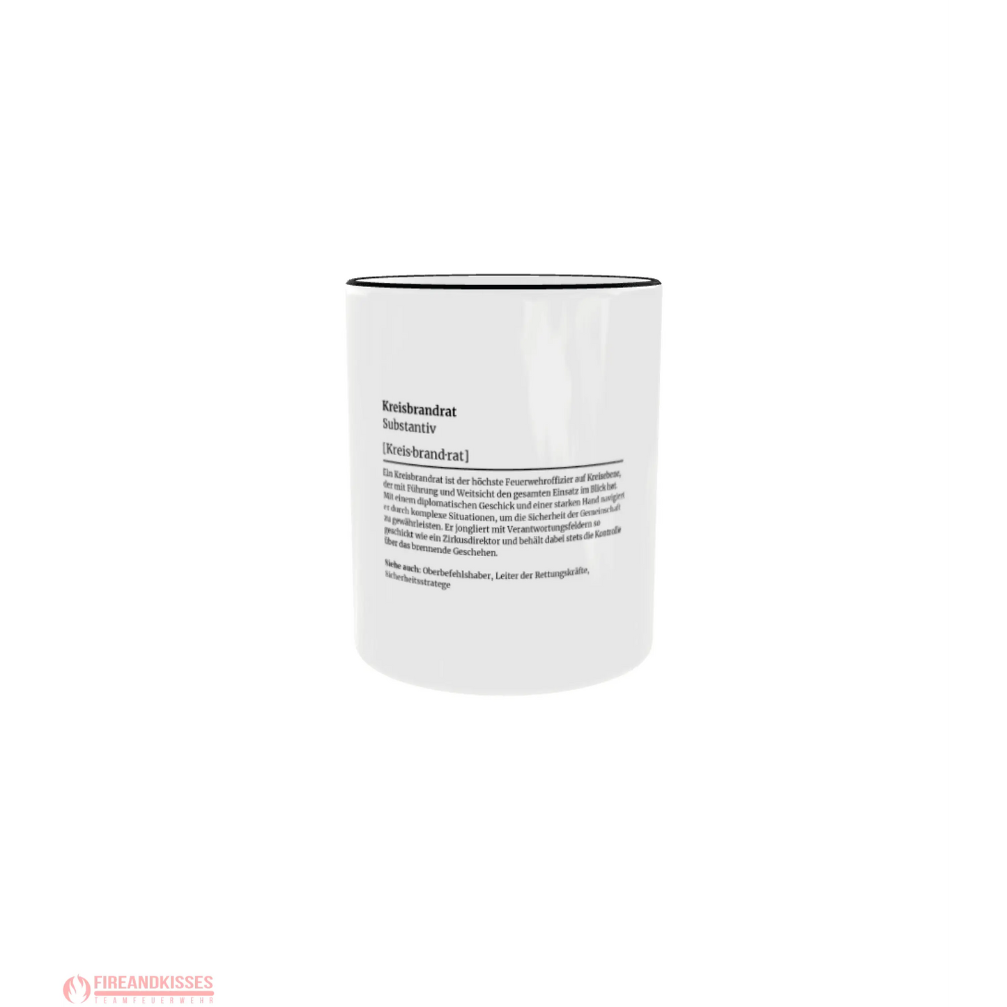 Fireandkisses feuerwehr-tasse „definition kreisbrandrat“ - schwarzer rand & henkel - tasse feuerwehr-tasse „definition