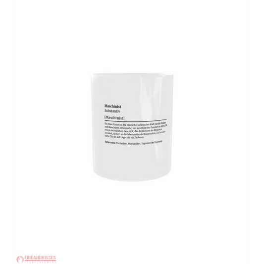 Fireandkisses feuerwehr-tasse „definition maschinist“ - weiß - tasse feuerwehr-tasse „definition maschinist“