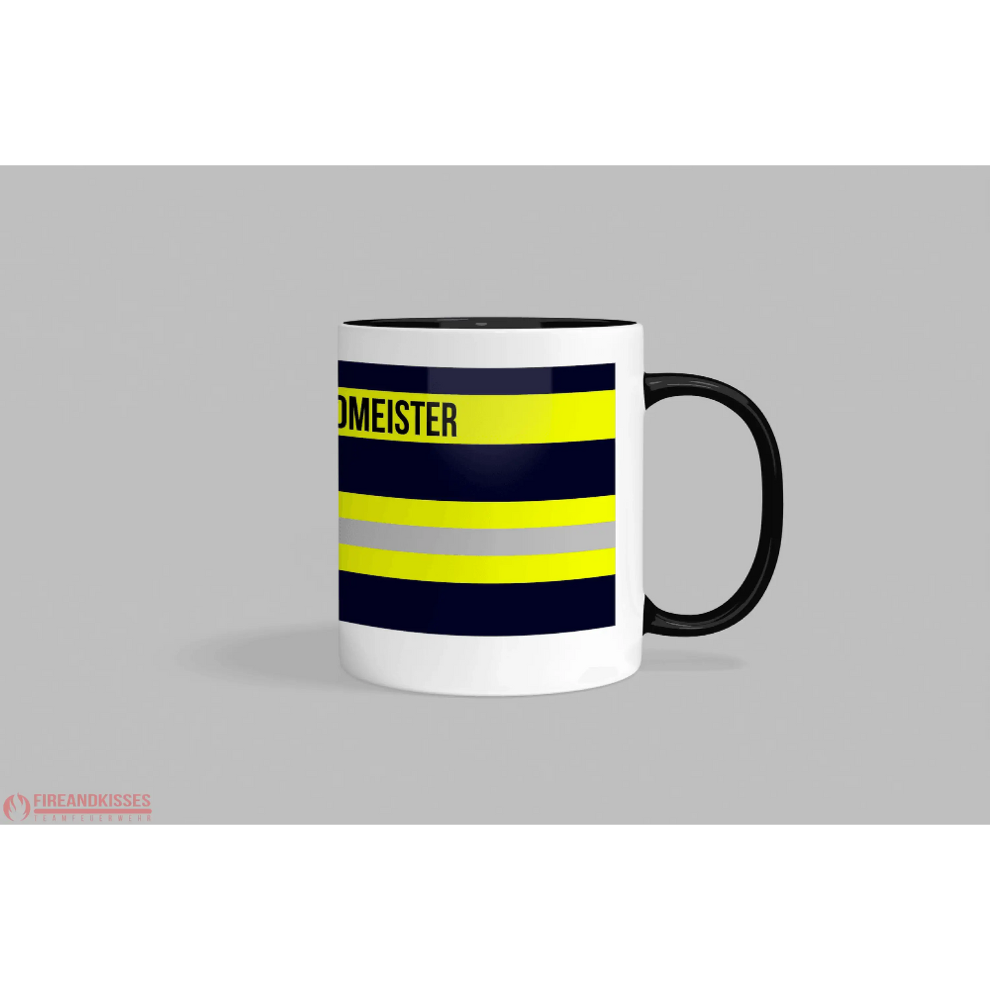 Fireandkisses feuerwehr-tasse „kreisbrandmeister“ - schwarzer rand & henkel - tasse feuerwehr-tasse „kreisbrandmeister“