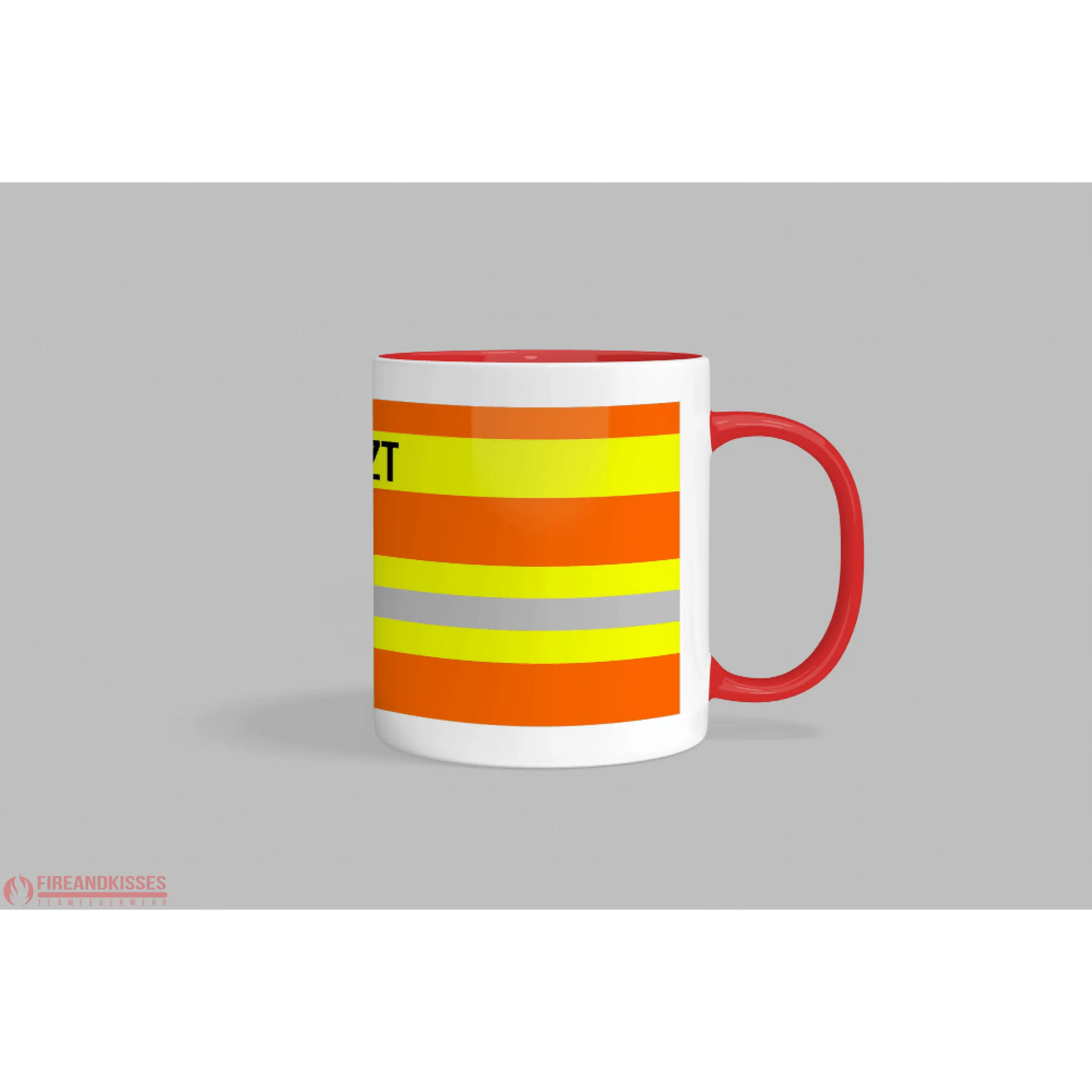 Fireandkisses feuerwehr-tasse „notarzt“ - roter rand & henkel - tasse feuerwehr-tasse „notarzt“