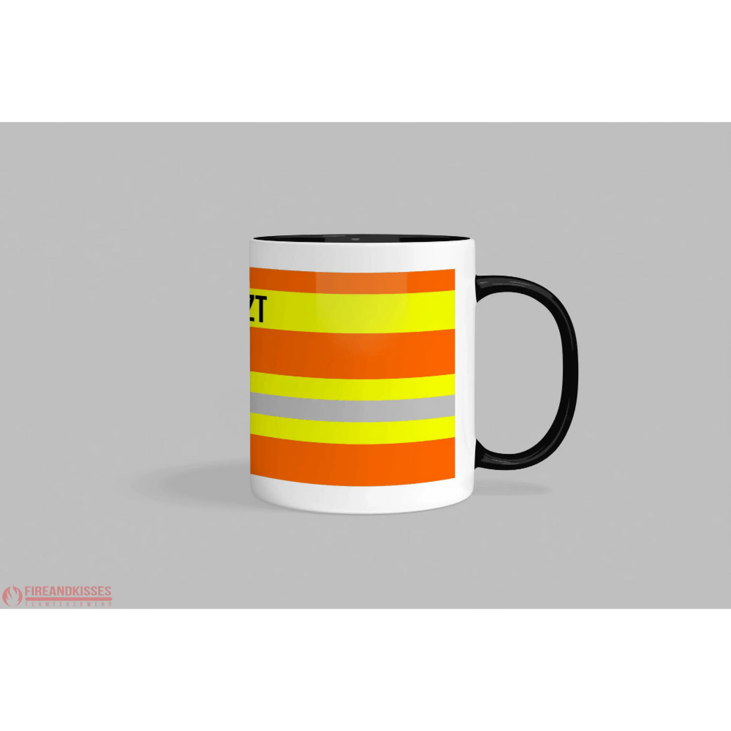 Fireandkisses feuerwehr-tasse „notarzt“ - schwarzer rand & henkel - tasse feuerwehr-tasse „notarzt“