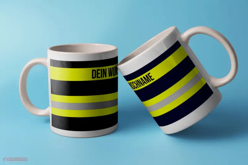 Feuerwehr-Tasse ’Wunschtext’ - Weiß - Tasse