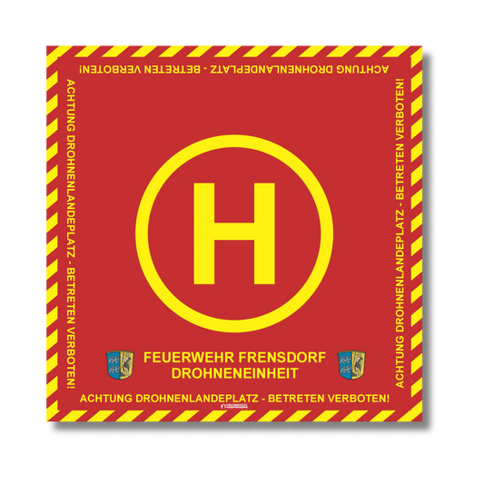Fireandkisses bos feuerwehr drohnen landeplatz individual mit wunschtext und wappen - bereitstellungsplane bos