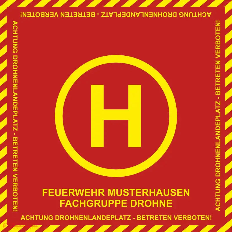 Fireandkisses BOS Feuerwehr Drohnen Landeplatz individual mit Wunschtext - Fireandkisses