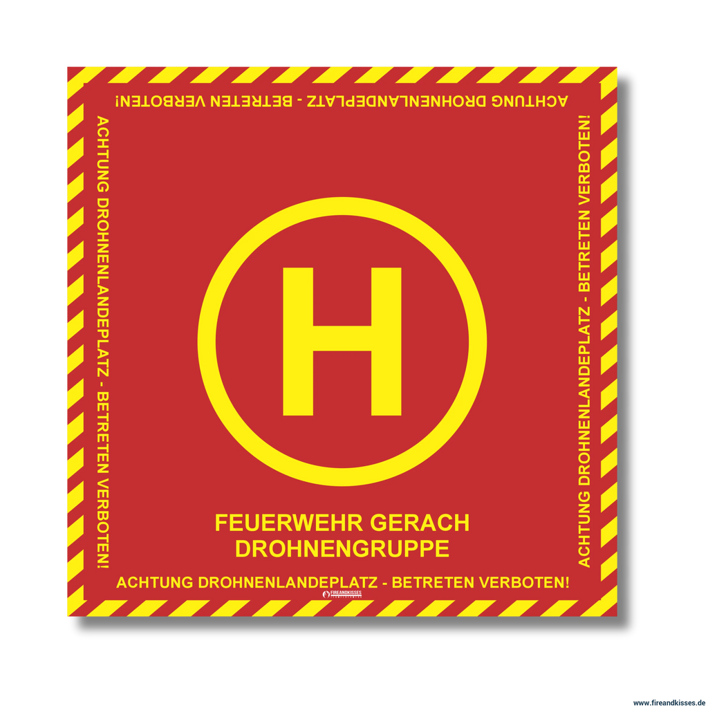 Fireandkisses bos feuerwehr drohnen landeplatz individual mit wunschtext - bereitstellungsplane bos feuerwehr drohnen