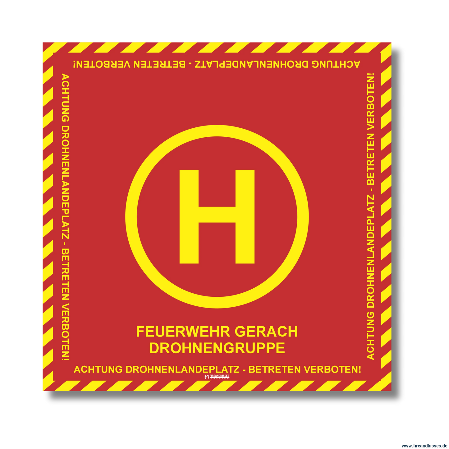 Fireandkisses bos feuerwehr drohnen landeplatz individual mit wunschtext - bereitstellungsplane bos feuerwehr drohnen