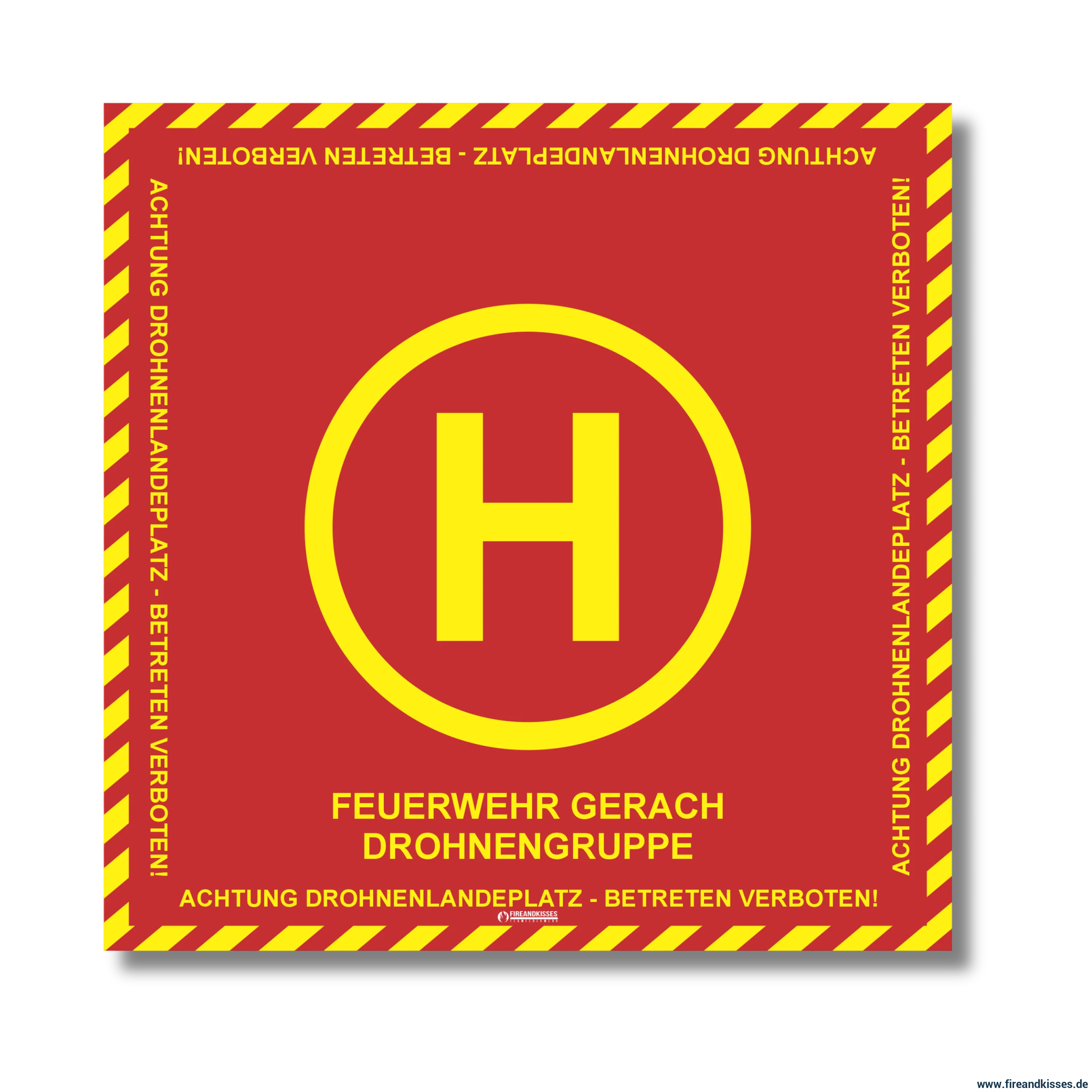 Fireandkisses bos feuerwehr drohnen landeplatz individual mit wunschtext - bereitstellungsplane bos feuerwehr drohnen