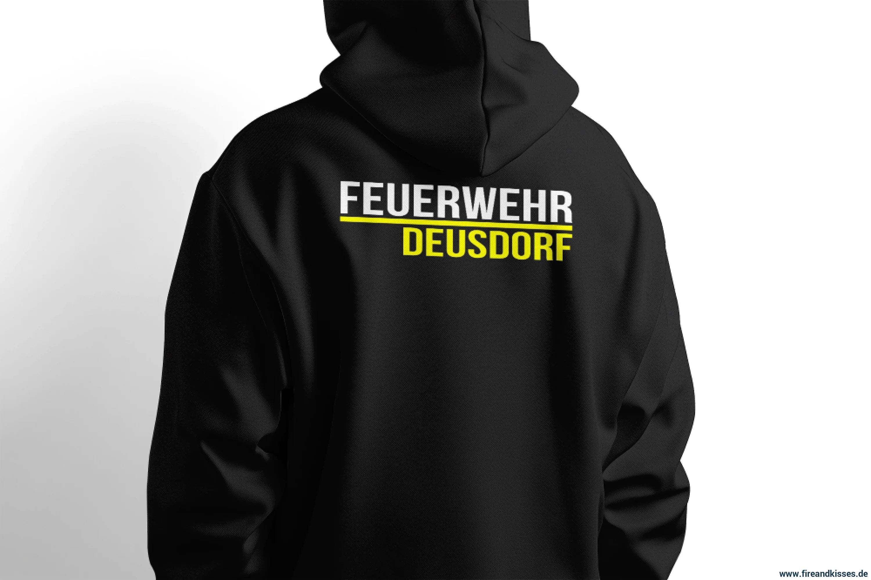 Fireandkisses - feuerwehr-hoodie model deusdorf in schwarz – komfort & funktion für einsatz und freizeit - hoodie