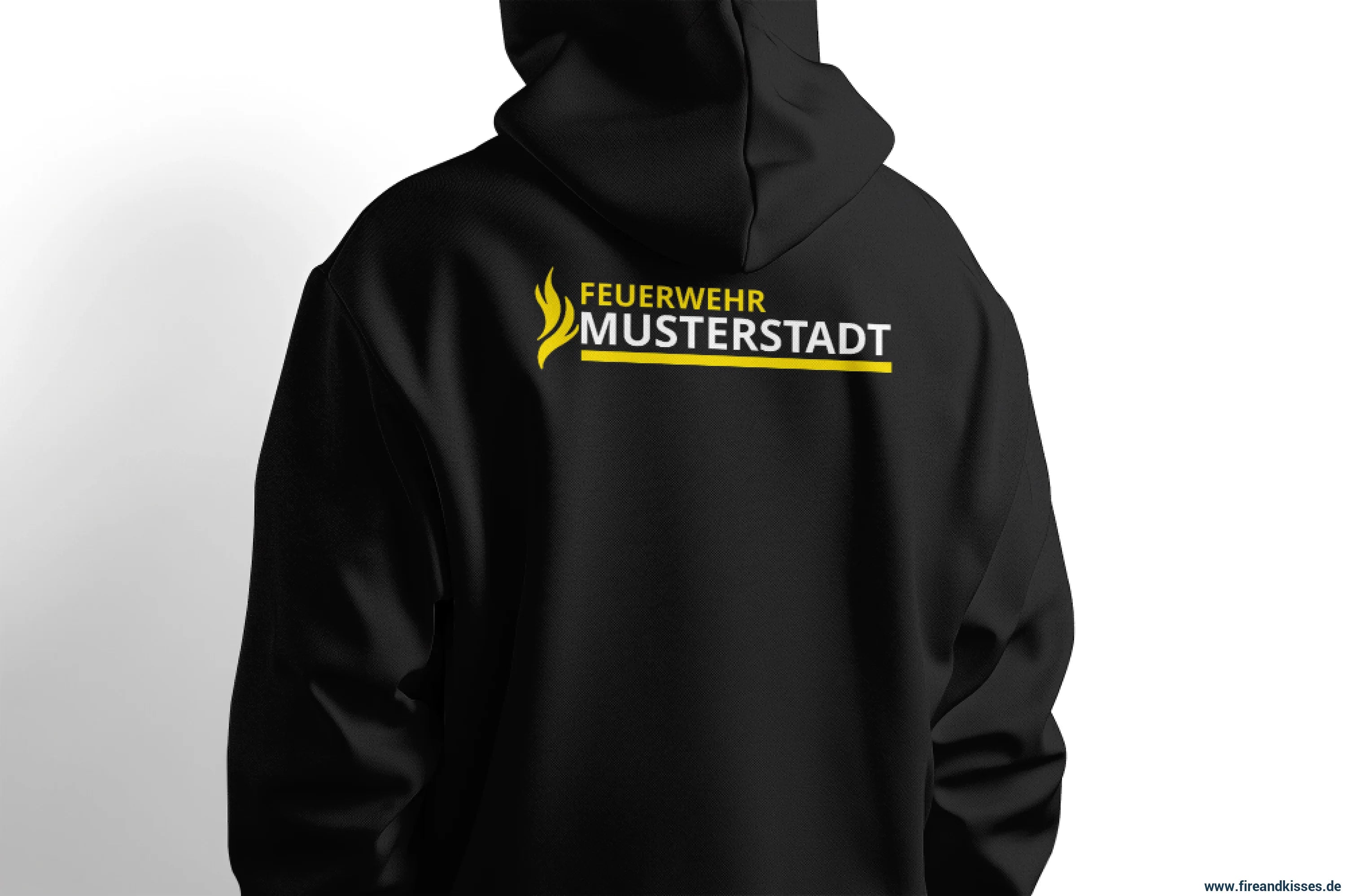 Fireandkisses - feuerwehr-hoodie model kemmern in schwarz – komfort & funktion für einsatz und freizeit - hoodie