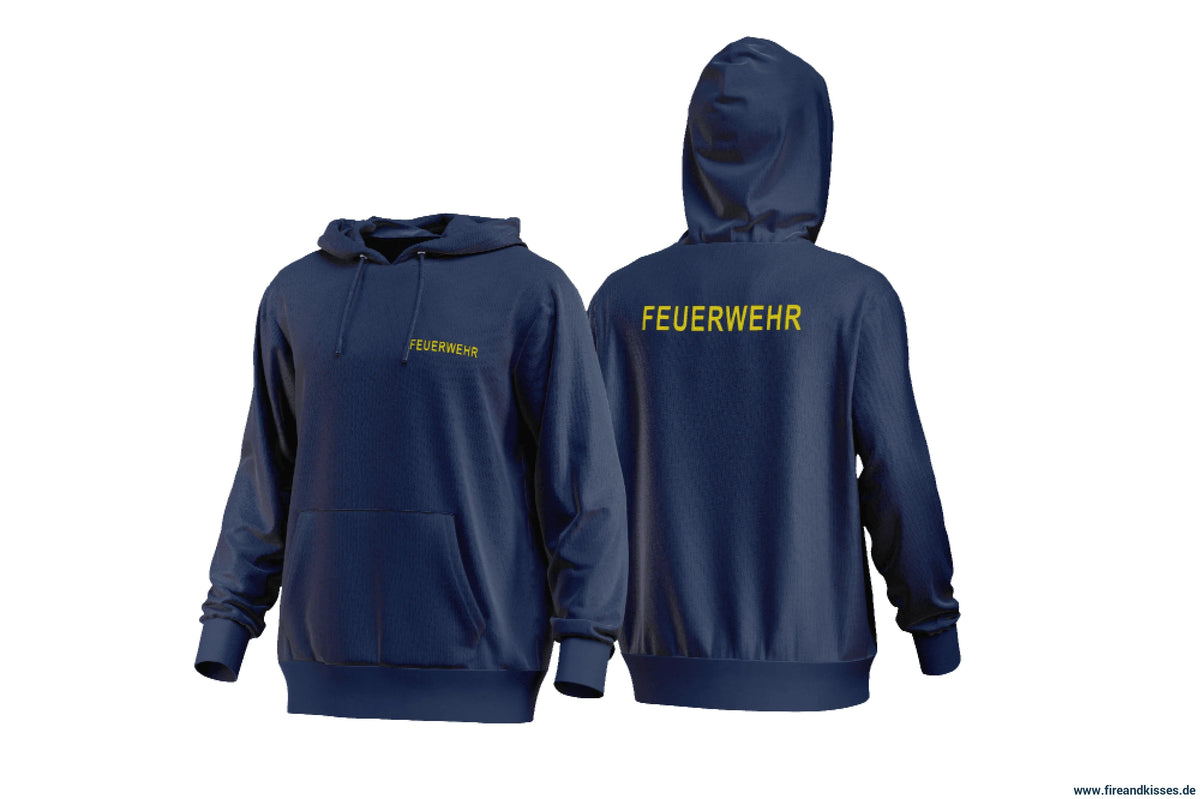 Fireandkisses - feuerwehr-hoodie navy – komfort & funktion für einsatz und freizeit - xs / gelb - hoodie