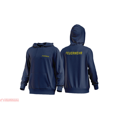 Fireandkisses - Feuerwehr-Hoodie Navy – Komfort & Funktion für Einsatz und Freizeit - XS / Gelb - Hoodie