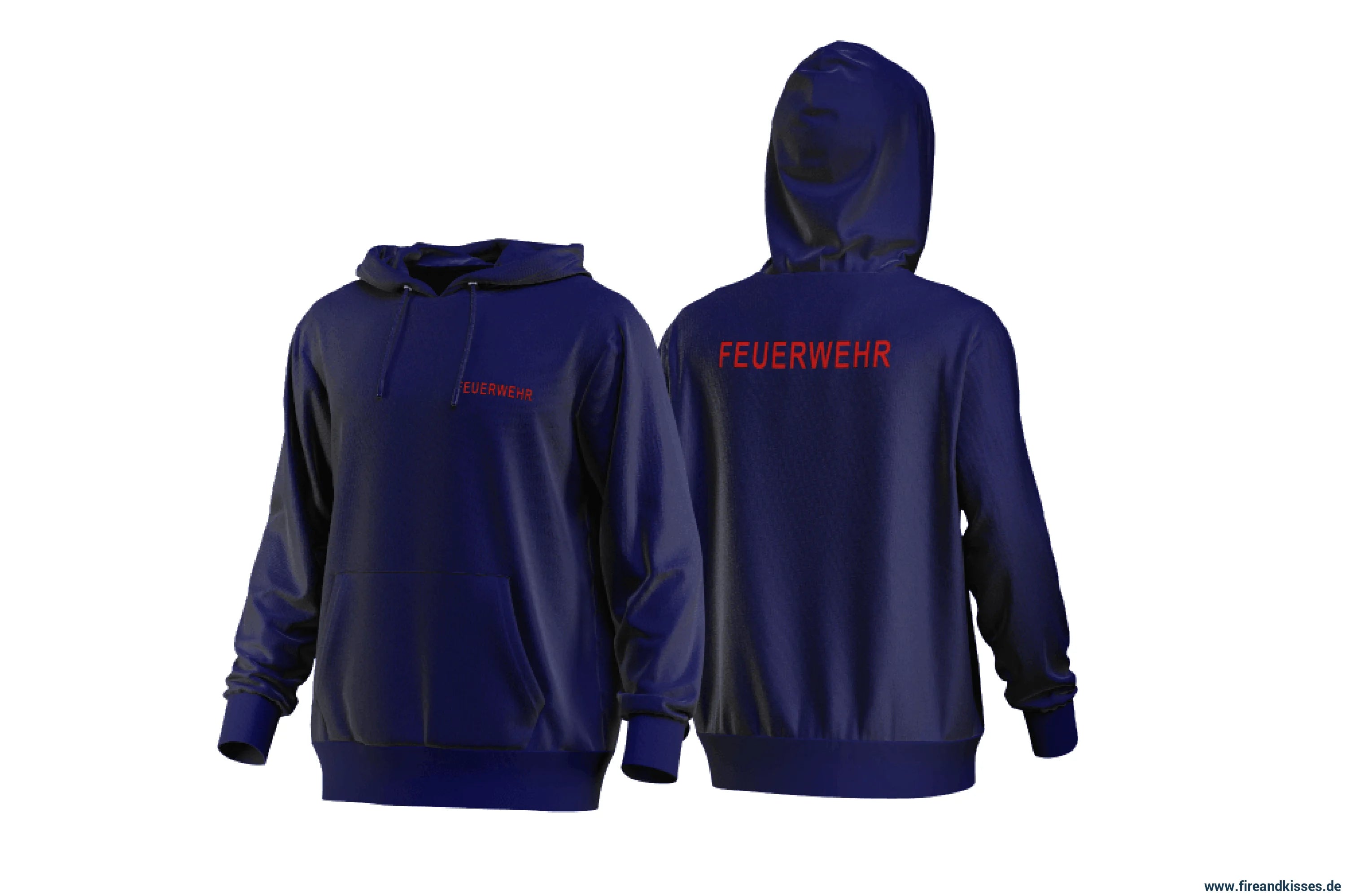 Fireandkisses - feuerwehr-hoodie navy – komfort & funktion für einsatz und freizeit - xs / rot - hoodie
