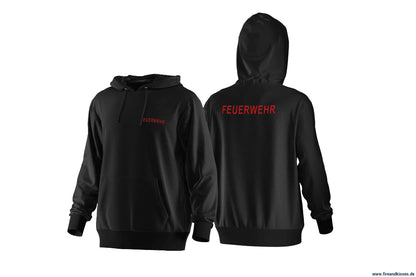 Fireandkisses - feuerwehr-hoodie schwarz – komfort & funktion für einsatz und freizeit - hoodie - feuerwehr-hoodie