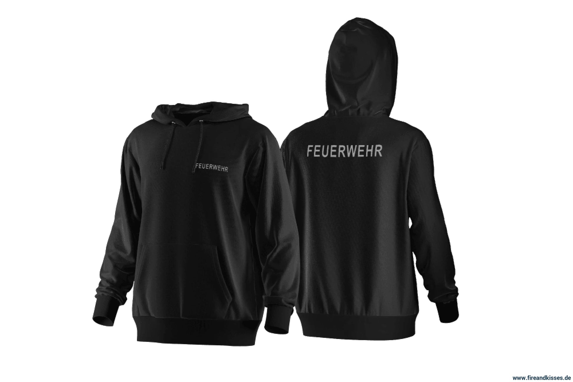 Fireandkisses - feuerwehr-hoodie schwarz – komfort & funktion für einsatz und freizeit - hoodie - feuerwehr-hoodie