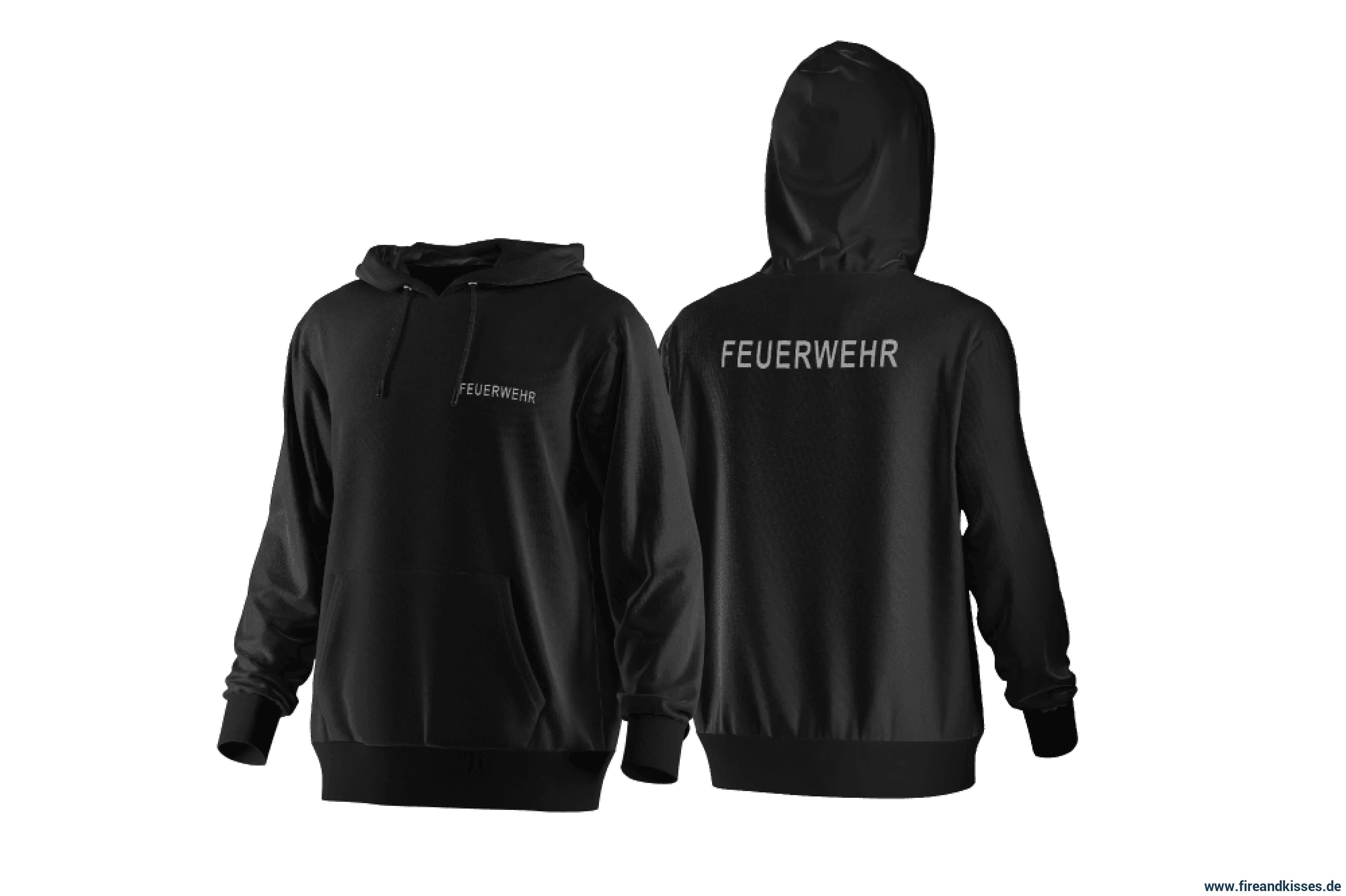 Fireandkisses - feuerwehr-hoodie schwarz – komfort & funktion für einsatz und freizeit - hoodie - feuerwehr-hoodie