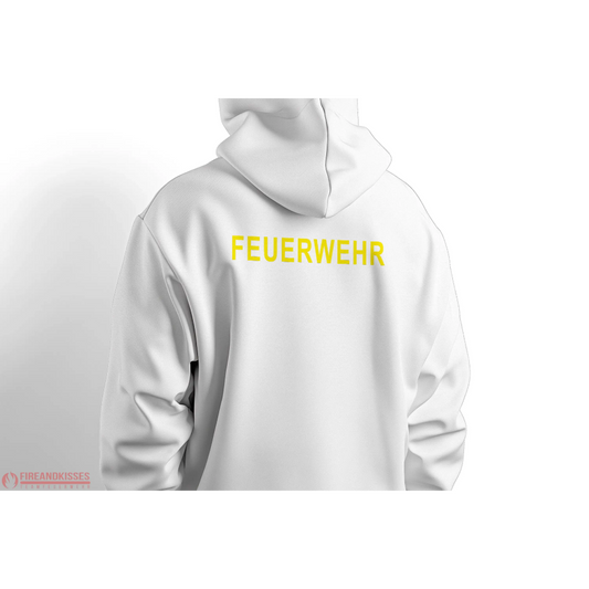 Fireandkisses - Feuerwehr-Hoodie Weiß – Komfort & Funktion für Einsatz und Freizeit - Hoodie