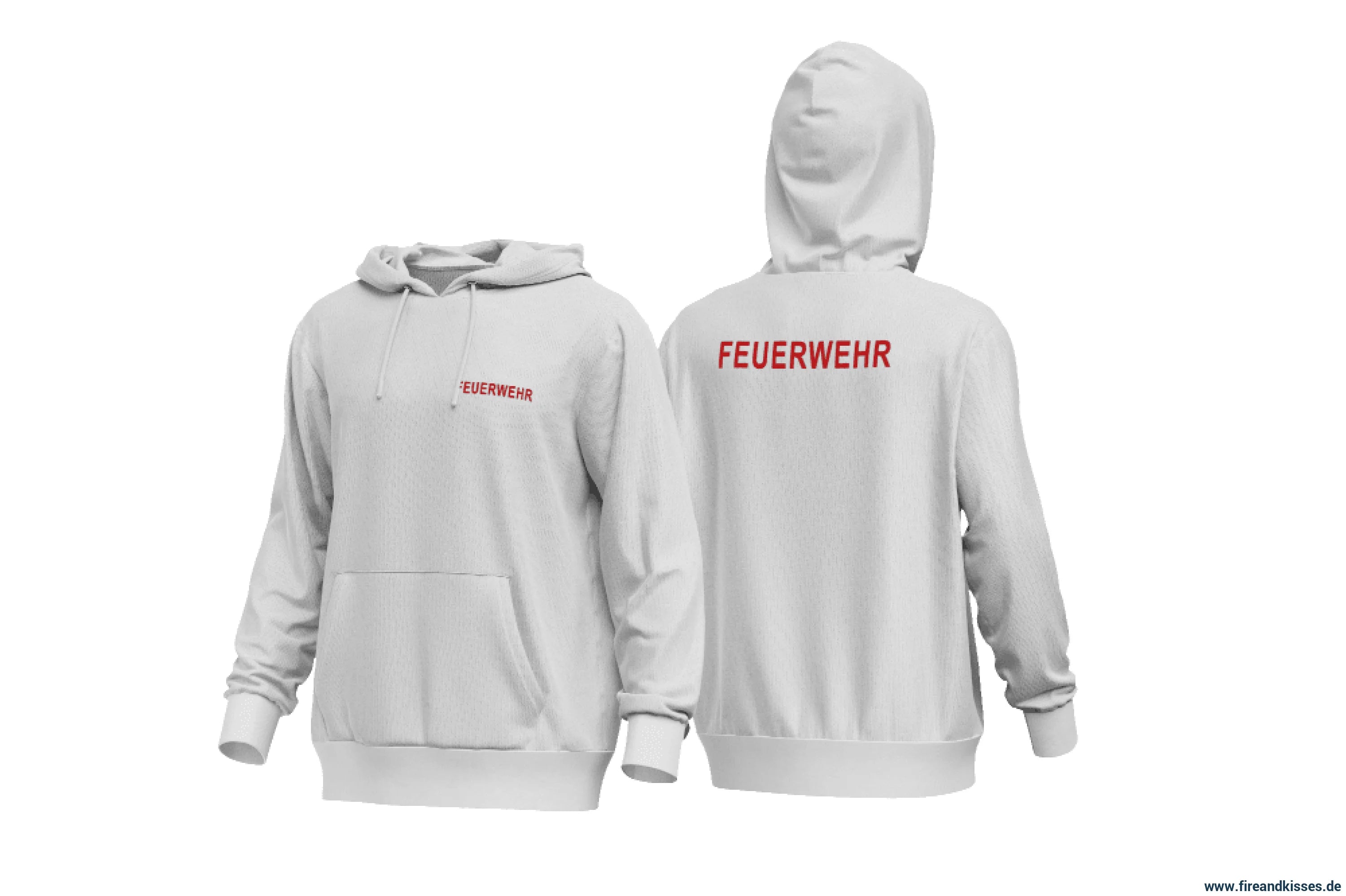 Fireandkisses - feuerwehr-hoodie weiß – komfort & funktion für einsatz und freizeit - hoodie - feuerwehr-hoodie weiß