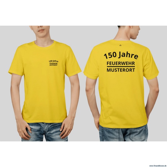 Fireandkisses feuerwehr-jubiläums-t-shirt – xxx jahre deine feuerwehr! - gelb / xs - feuerwehr-jubiläums-t-shirt xxx