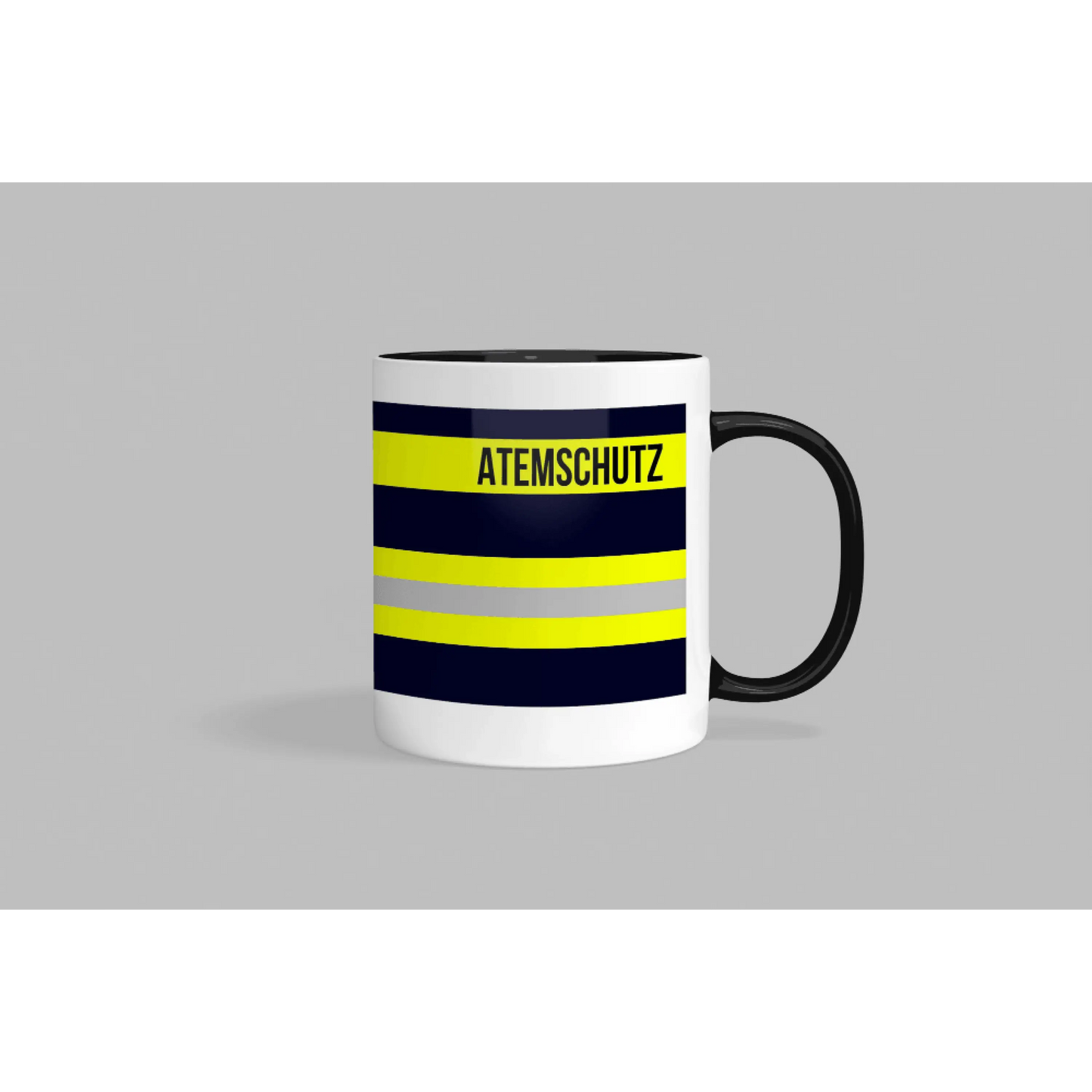 Fireandkisses feuerwehr-tasse „atemschutz“ - schwarzer henkel & rand - tasse feuerwehr-tasse „atemschutz“