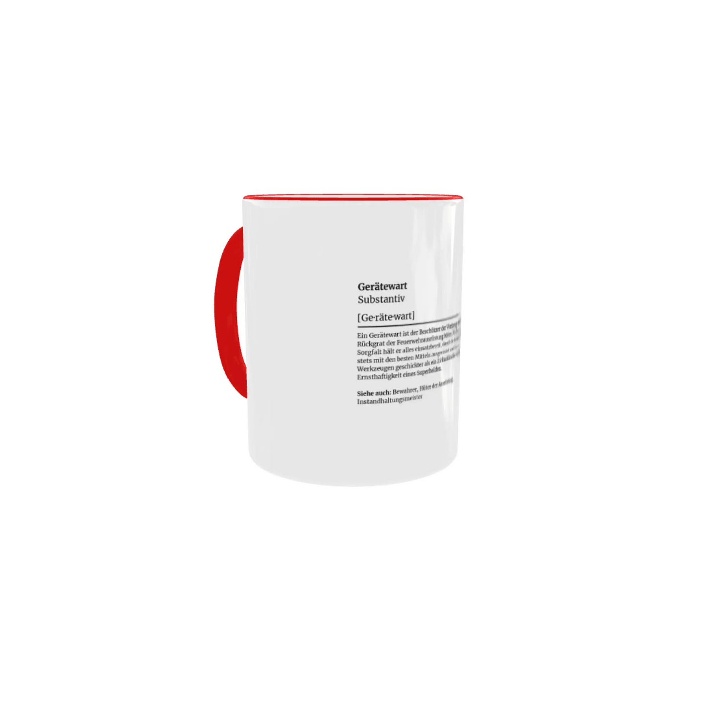 Fireandkisses feuerwehr-tasse „definition gerätewart“ - roter rand & henkel - tasse feuerwehr-tasse „definition