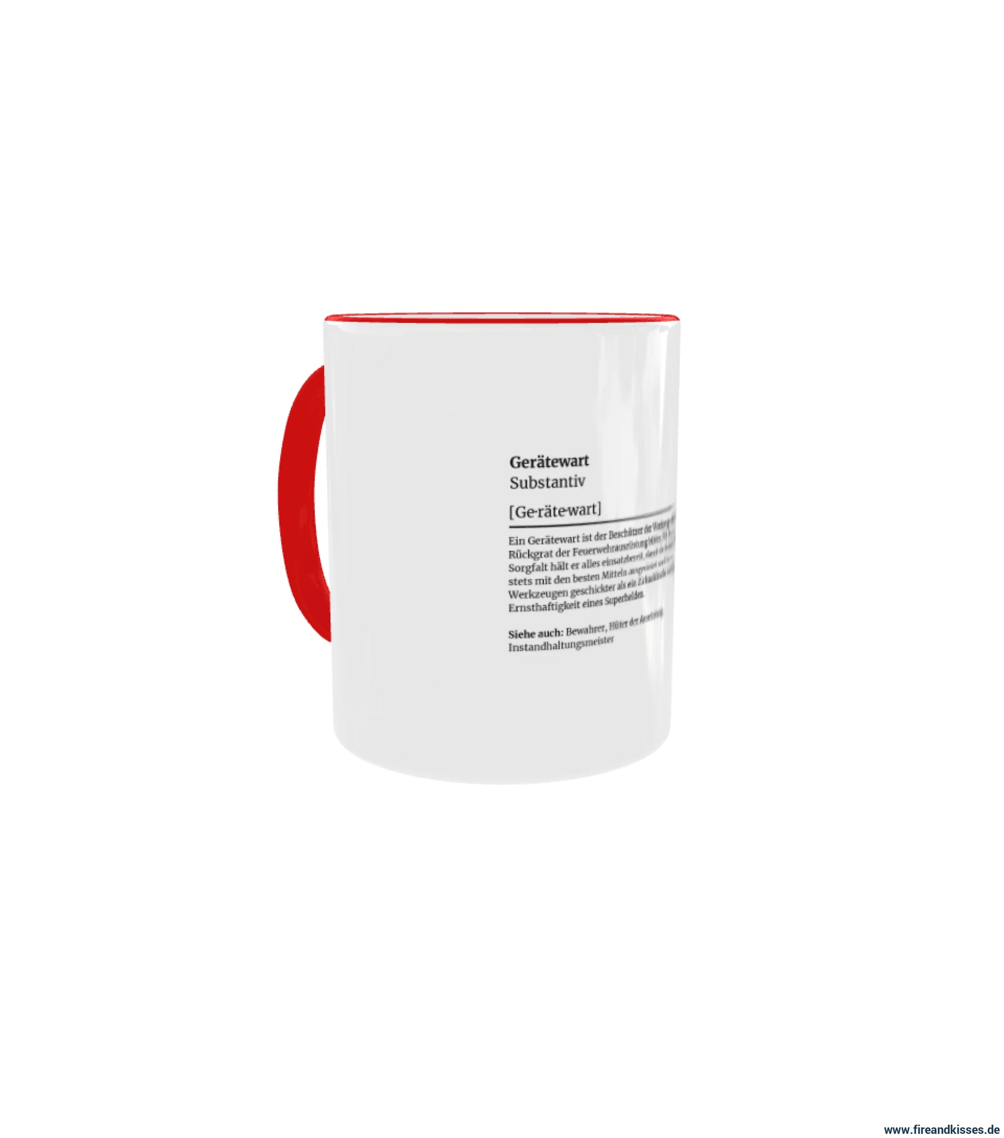 Fireandkisses feuerwehr-tasse „definition gerätewart“ - roter rand & henkel - tasse feuerwehr-tasse „definition