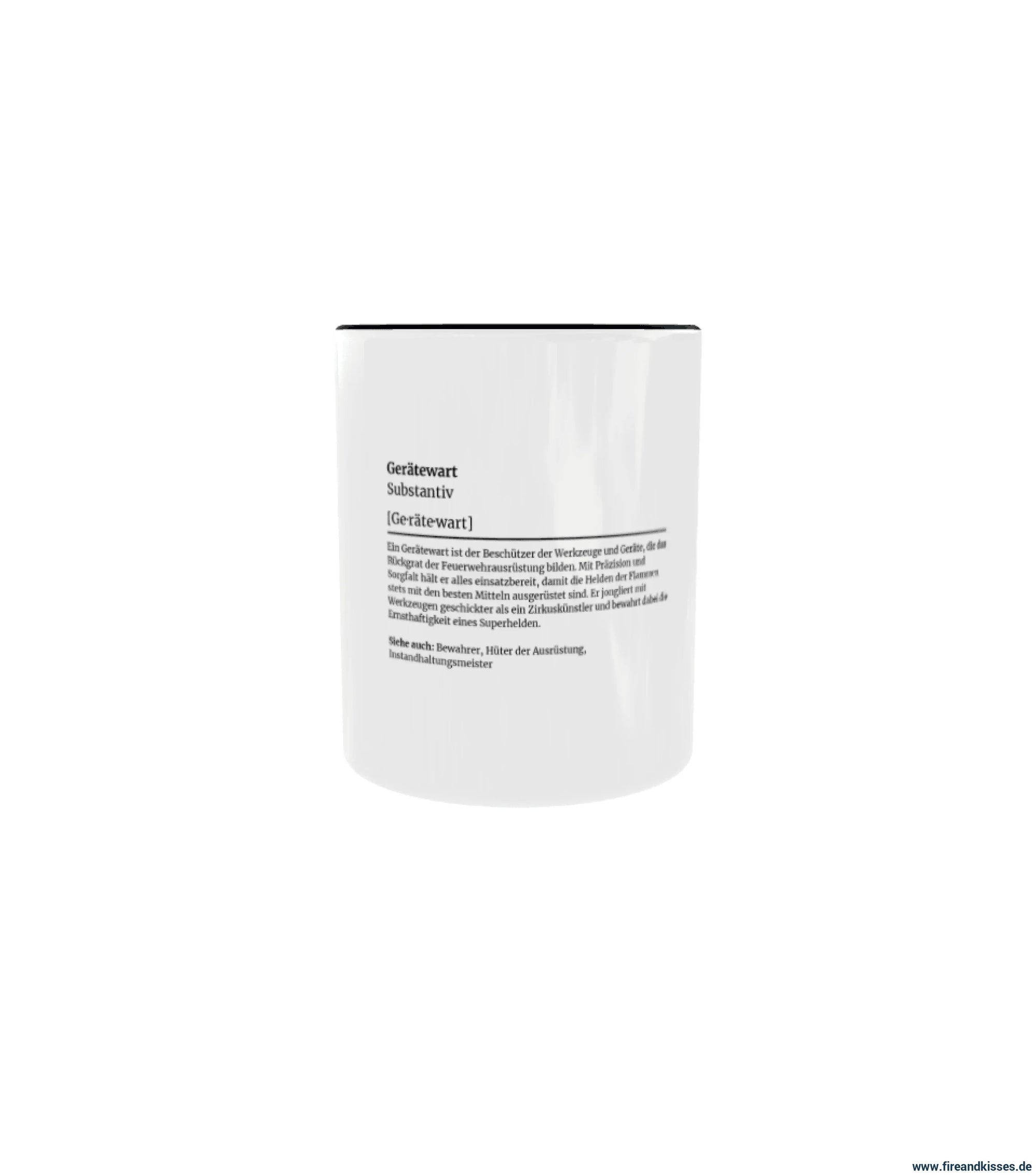 Fireandkisses feuerwehr-tasse „definition gerätewart“ - schwarzer rand & henkel - tasse feuerwehr-tasse „definition