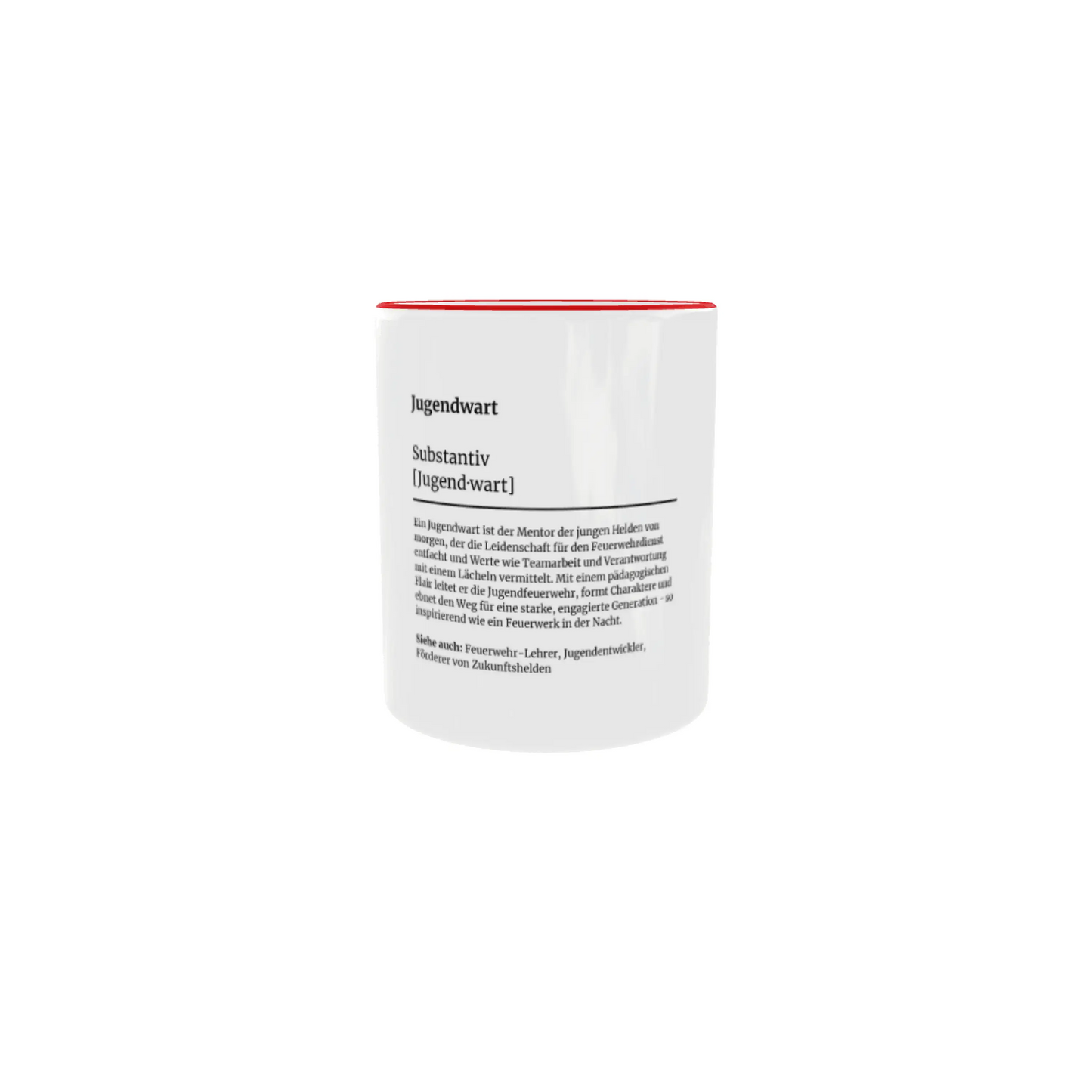 Fireandkisses feuerwehr-tasse „definition jugendwart“ - roter rand & henkel - tasse feuerwehr-tasse „definition