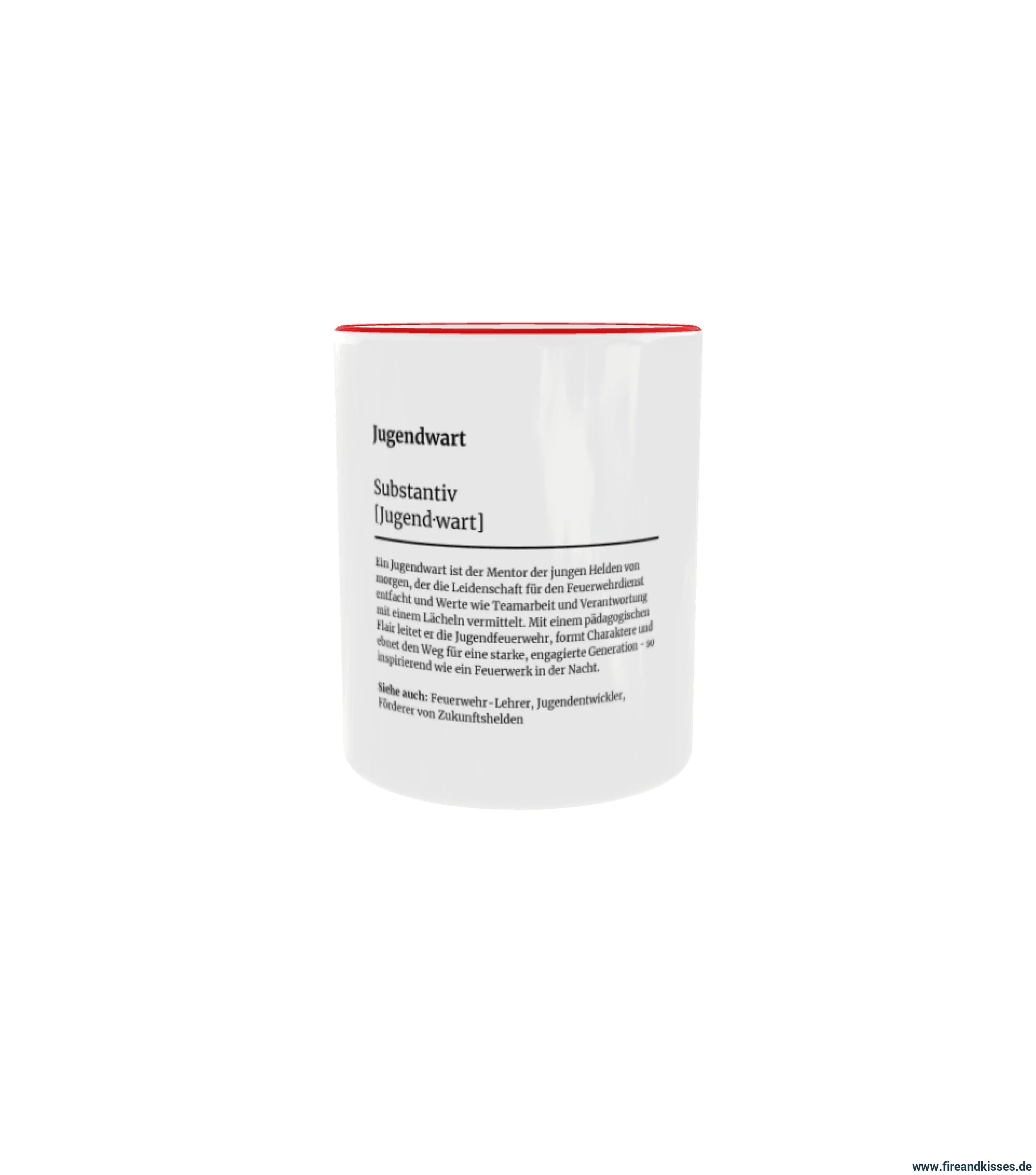 Fireandkisses feuerwehr-tasse „definition jugendwart“ - roter rand & henkel - tasse feuerwehr-tasse „definition