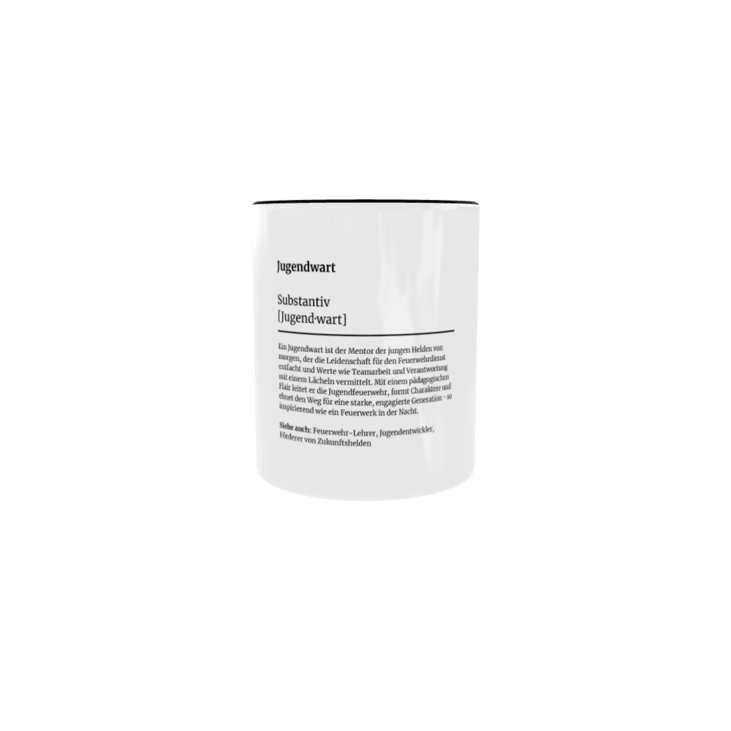 Fireandkisses feuerwehr-tasse „definition jugendwart“ - schwarzer rand & henkel - tasse feuerwehr-tasse „definition
