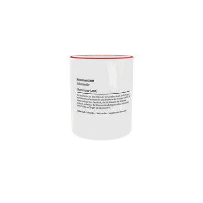 Fireandkisses feuerwehr-tasse „definition kommandant“ - roter rand & henkel - tasse feuerwehr-tasse „definition