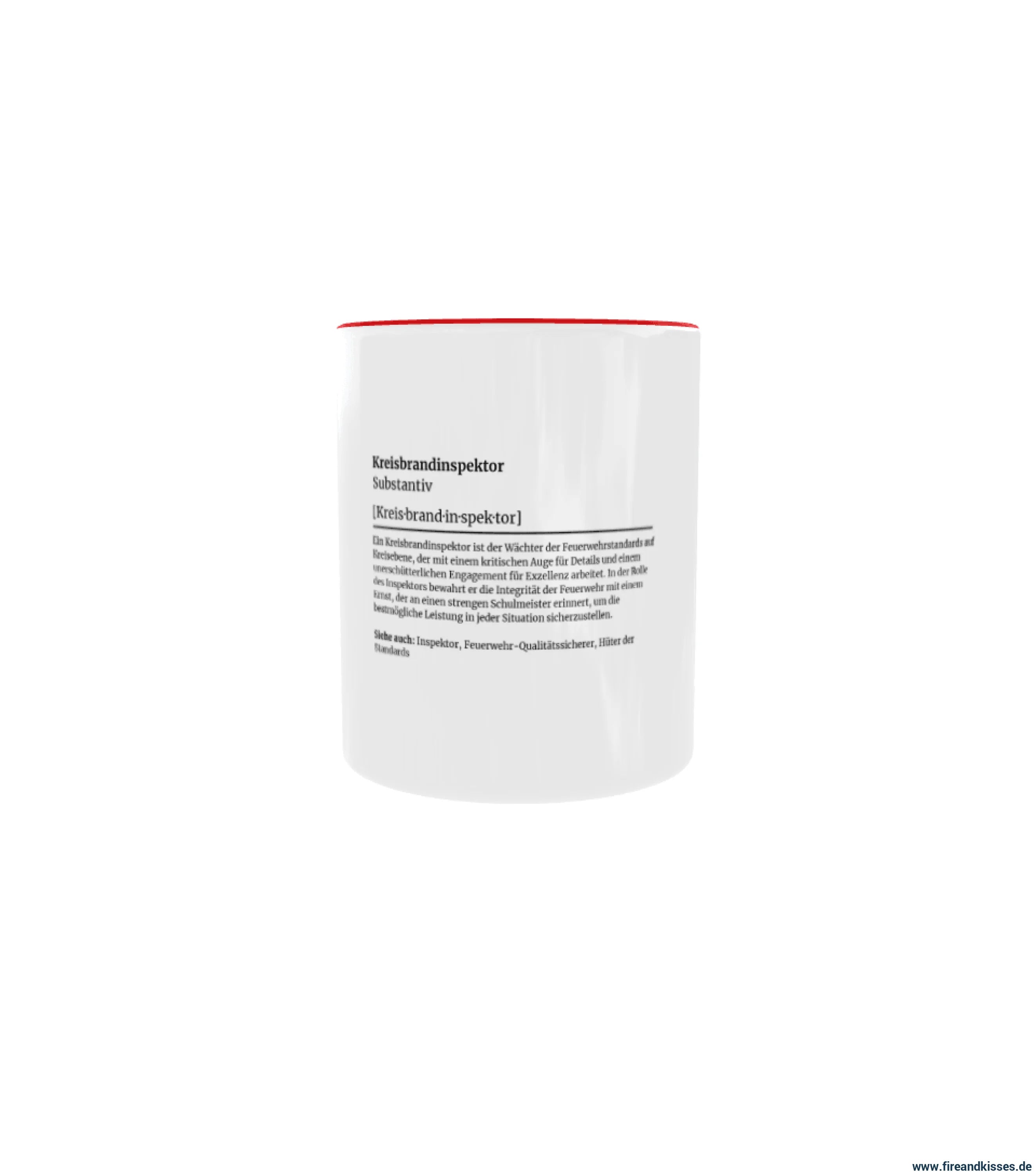 Fireandkisses feuerwehr-tasse „definition kreisbrandinspektor“ - roter rand & henkel - tasse feuerwehr-tasse „definition