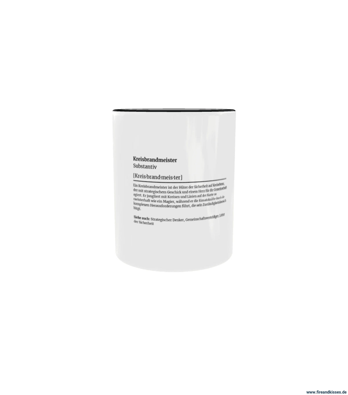 Fireandkisses feuerwehr-tasse „definition kreisbrandmeister“ - schwarzer rand & henkel - tasse feuerwehr-tasse