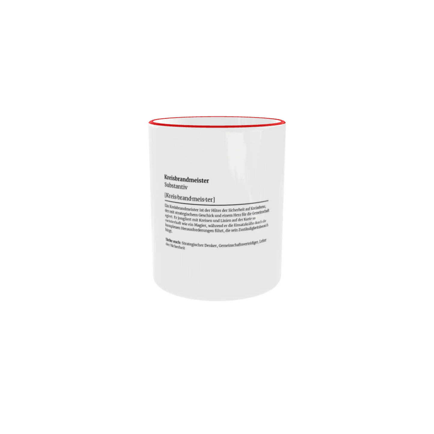 Fireandkisses feuerwehr-tasse „definition kreisbrandmeister“ - roter rand & henkel - tasse feuerwehr-tasse „definition