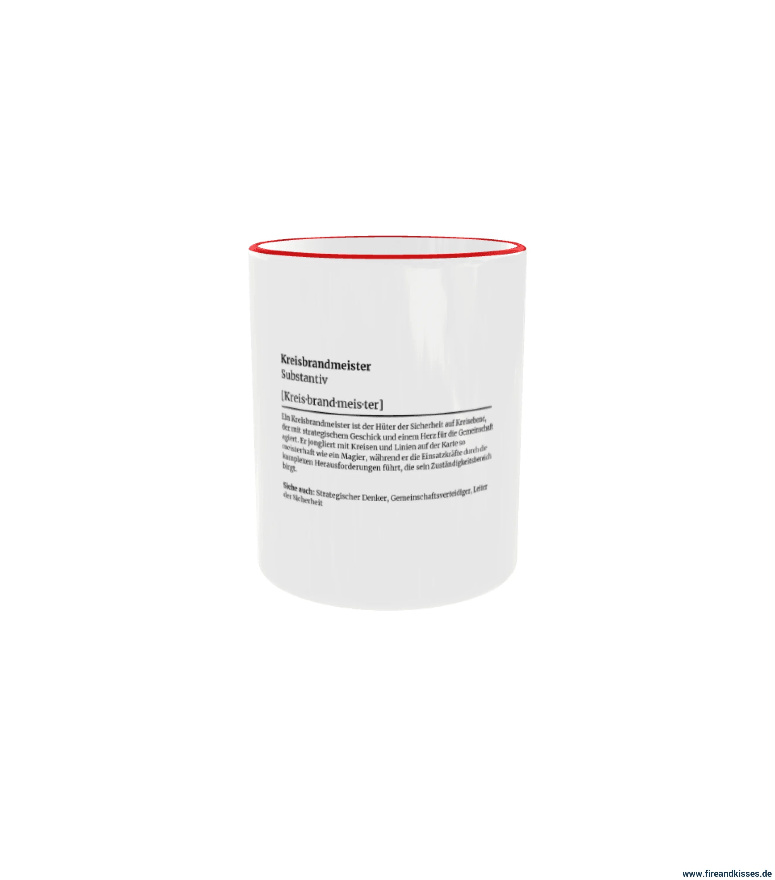 Fireandkisses feuerwehr-tasse „definition kreisbrandmeister“ - roter rand & henkel - tasse feuerwehr-tasse „definition