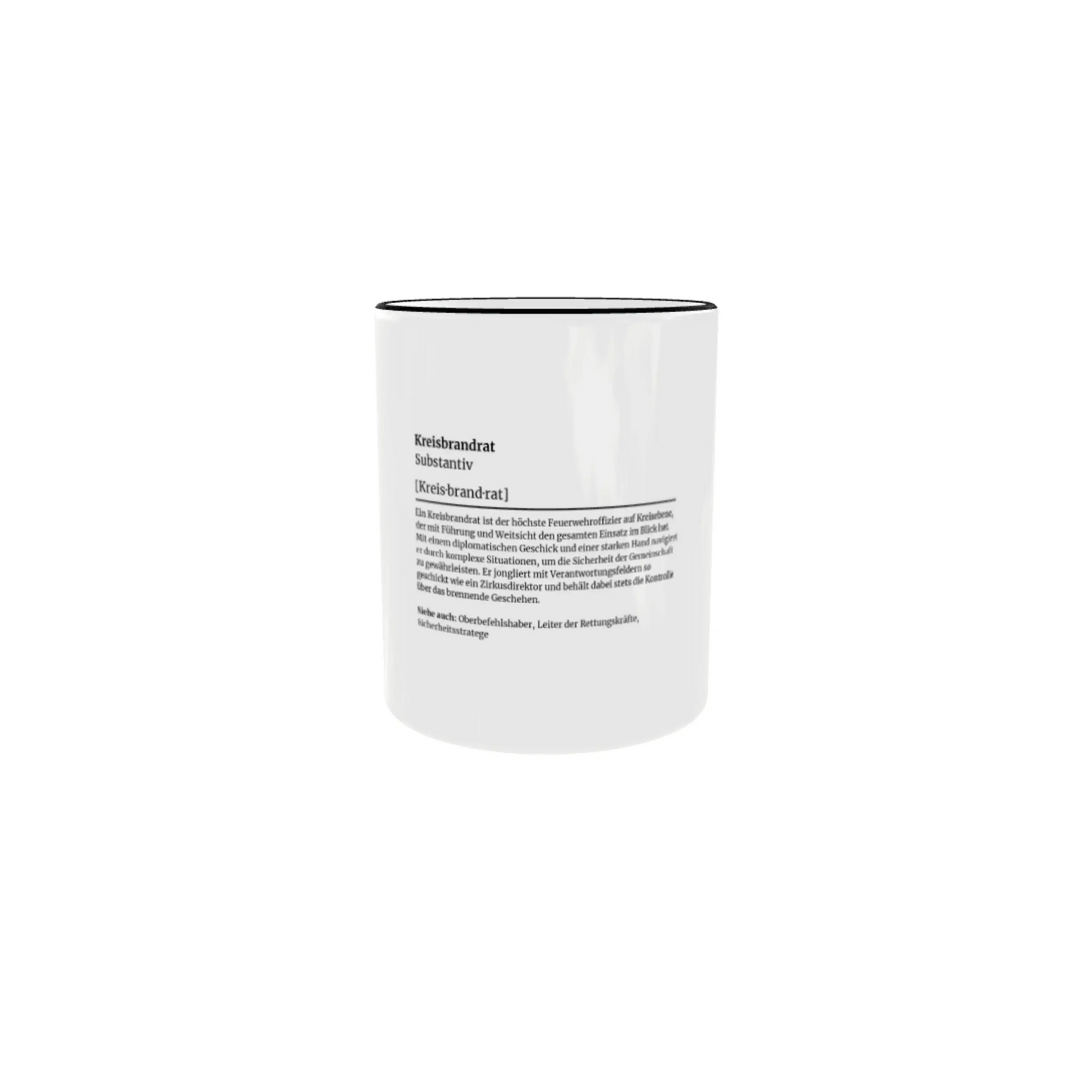 Fireandkisses feuerwehr-tasse „definition kreisbrandrat“ - schwarzer rand & henkel - tasse feuerwehr-tasse „definition