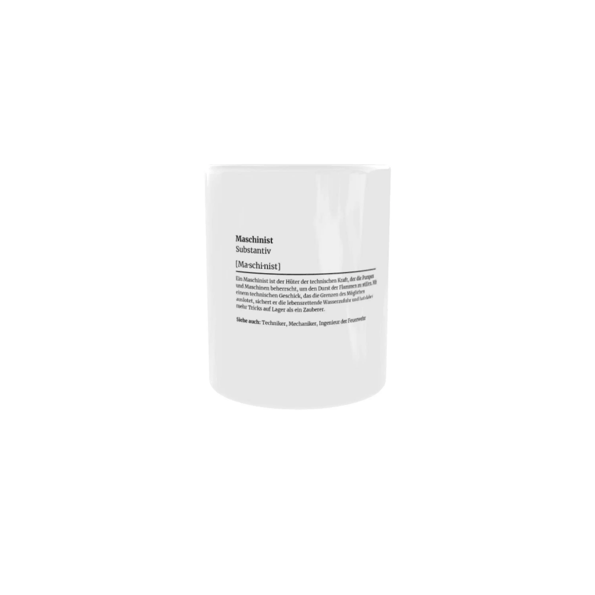 Fireandkisses feuerwehr-tasse „definition maschinist“ - weiß - tasse feuerwehr-tasse „definition maschinist“