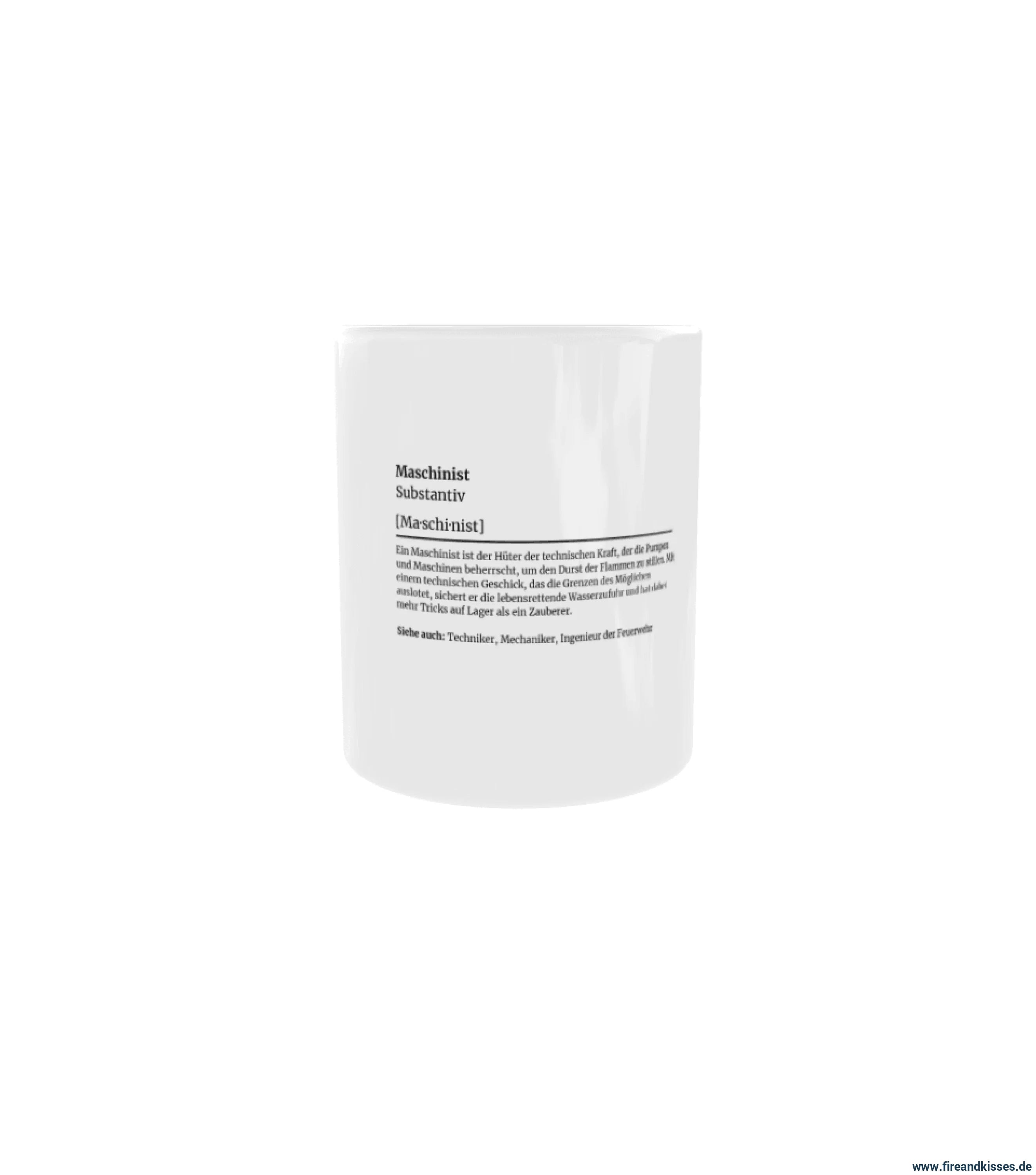 Fireandkisses feuerwehr-tasse „definition maschinist“ - weiß - tasse feuerwehr-tasse „definition maschinist“