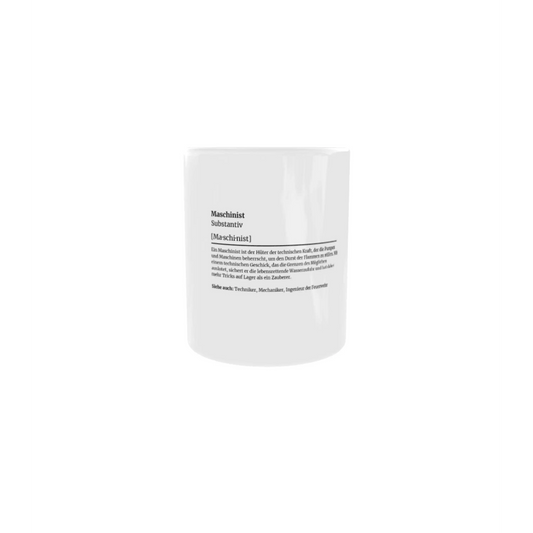 Fireandkisses feuerwehr-tasse „definition maschinist“ - weiß - tasse feuerwehr-tasse „definition maschinist“